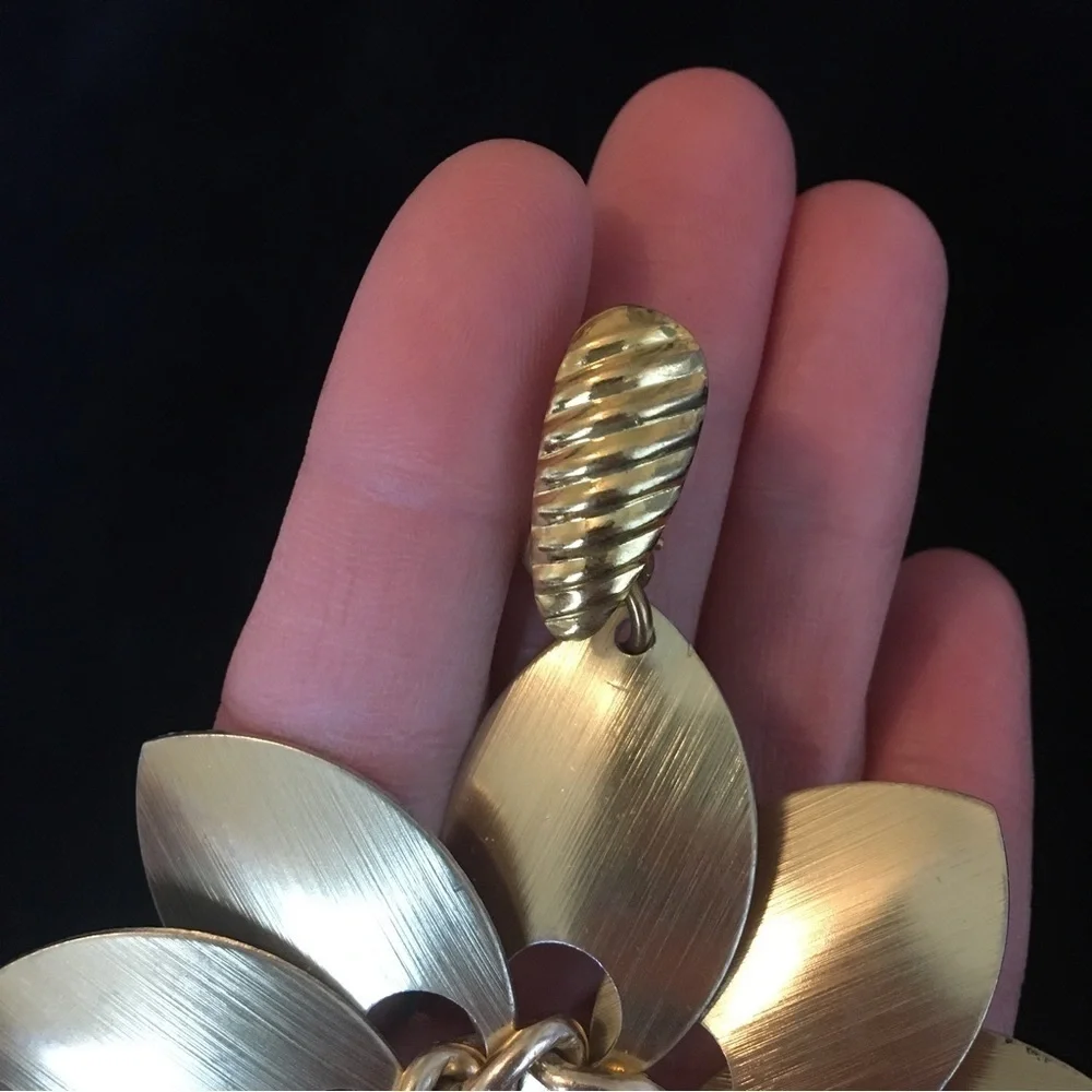Vintage Retro Large Fan Flower Earrings